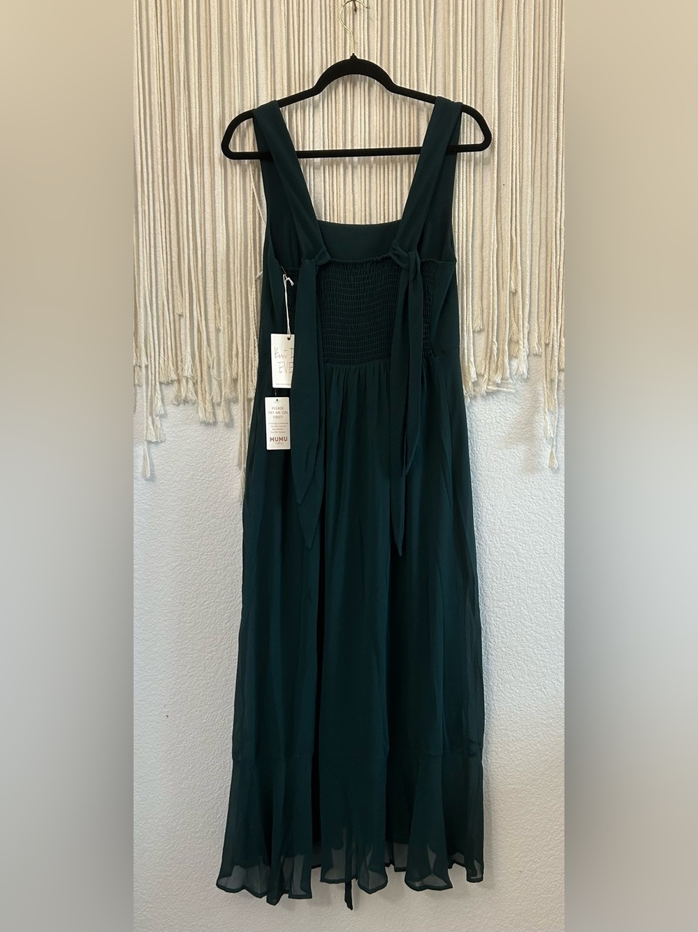 SHOW ME YOUR MUMU Claire Elegant Emerald Chiffon Midi Dress Bridesmaid NWT - Picture 10 of 16